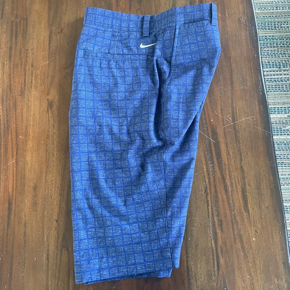 Men's Nike Golf Shorts Blue Windowpane Size 32